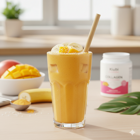 Licuado tropical de mango con colágeno