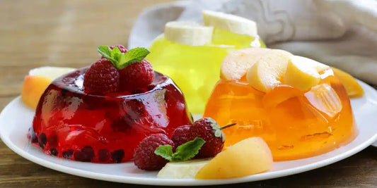 Gelatina de frutas con colágeno